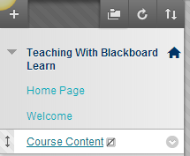 Blackboard Course Menu with Content Item Highlighted